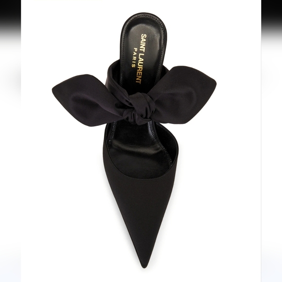 Saint Laurent Black Killer 90 On Pump Satin Ysl Shoe Size 37.5 - Picture 9 of 11